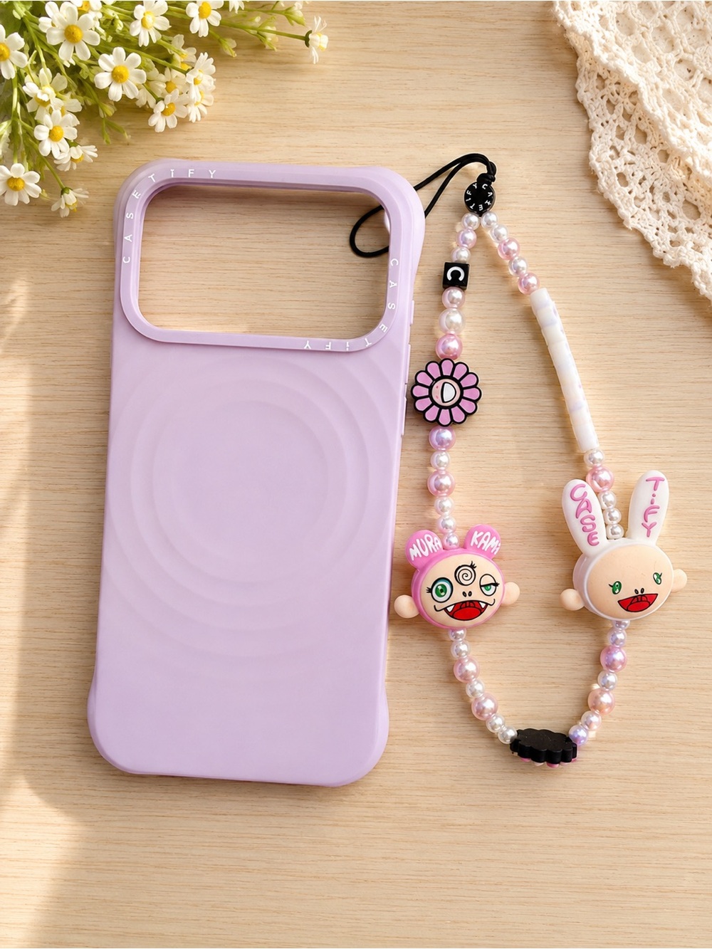 CASETiFY x Takashi Murakami Kaikai & Kiki Pearl Phone Charm + Case Bundle